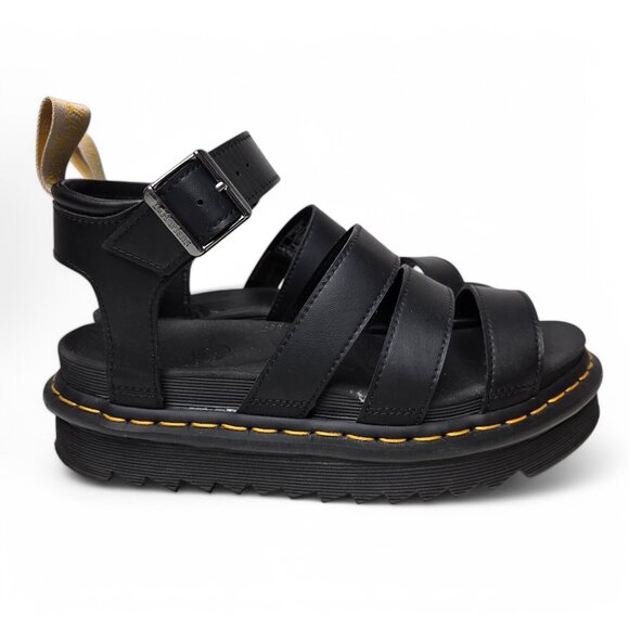Dr. Martens Vegan Blaire Strappy Sandals Women's Chunky Black Hippie Goth Airy 8 - Picture 3 of 9